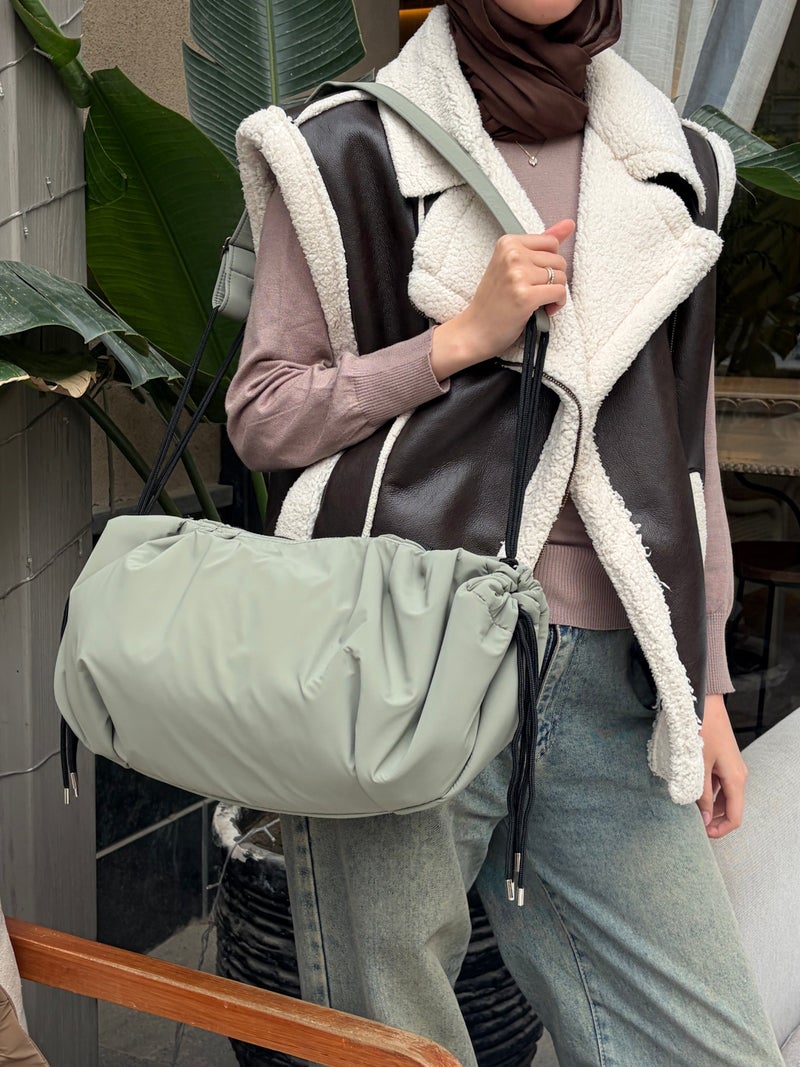 Zuri Large string bag - Mint Grey - Image 1